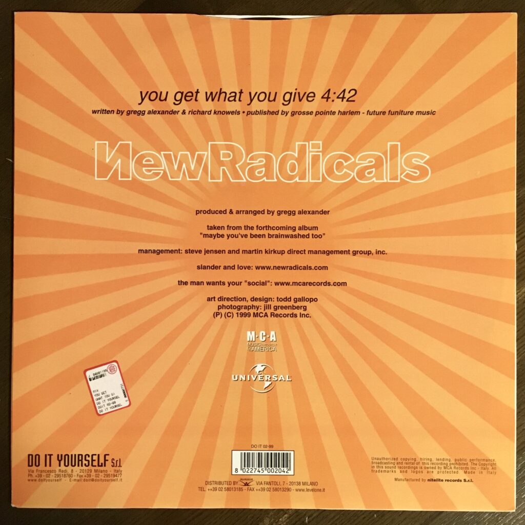 New Radicals / You Get What You Giveの画像