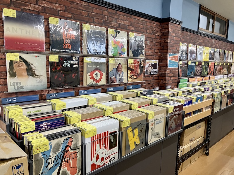 Interior view of Banana Record Osu Store showing vinyl records