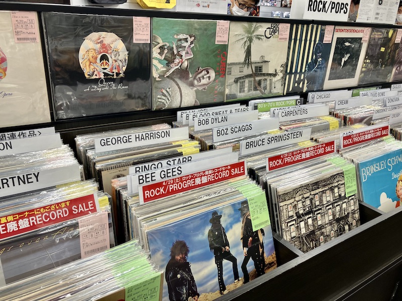 Interior view of Disk Union Nagoya Store with a wide selection of music items