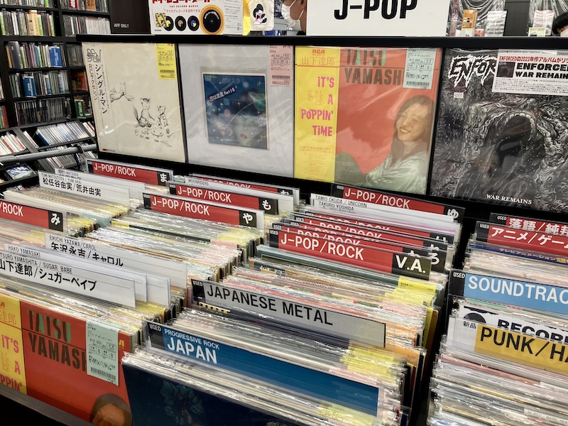 Interior view of Disk Union Nagoya Store showing vinyl records