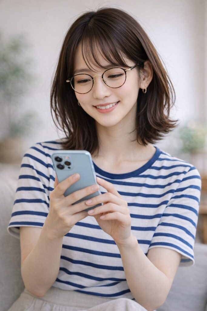 部屋の中でレコードの相場を確認するタイプ1